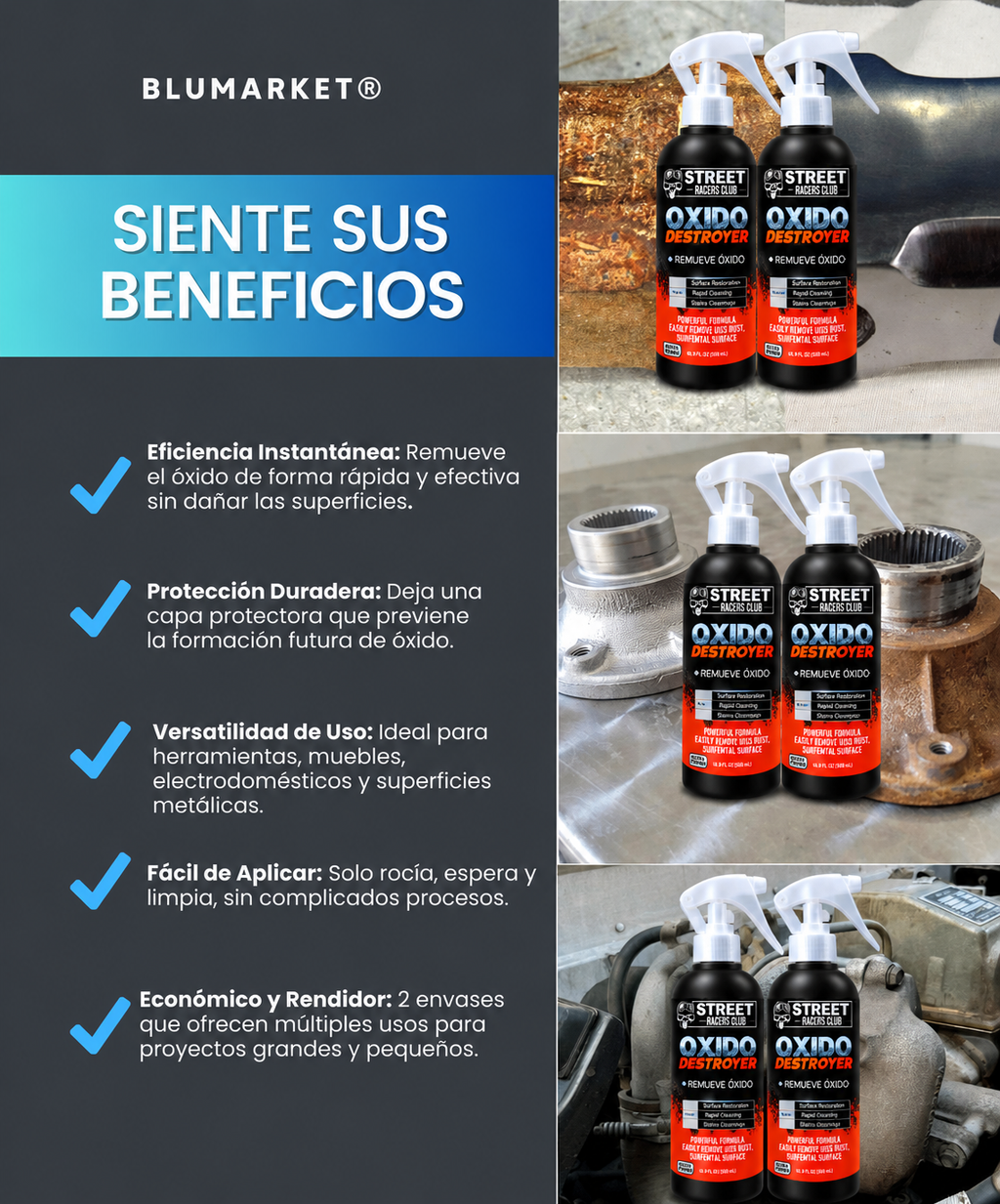 Combo quita óxido 2 envases